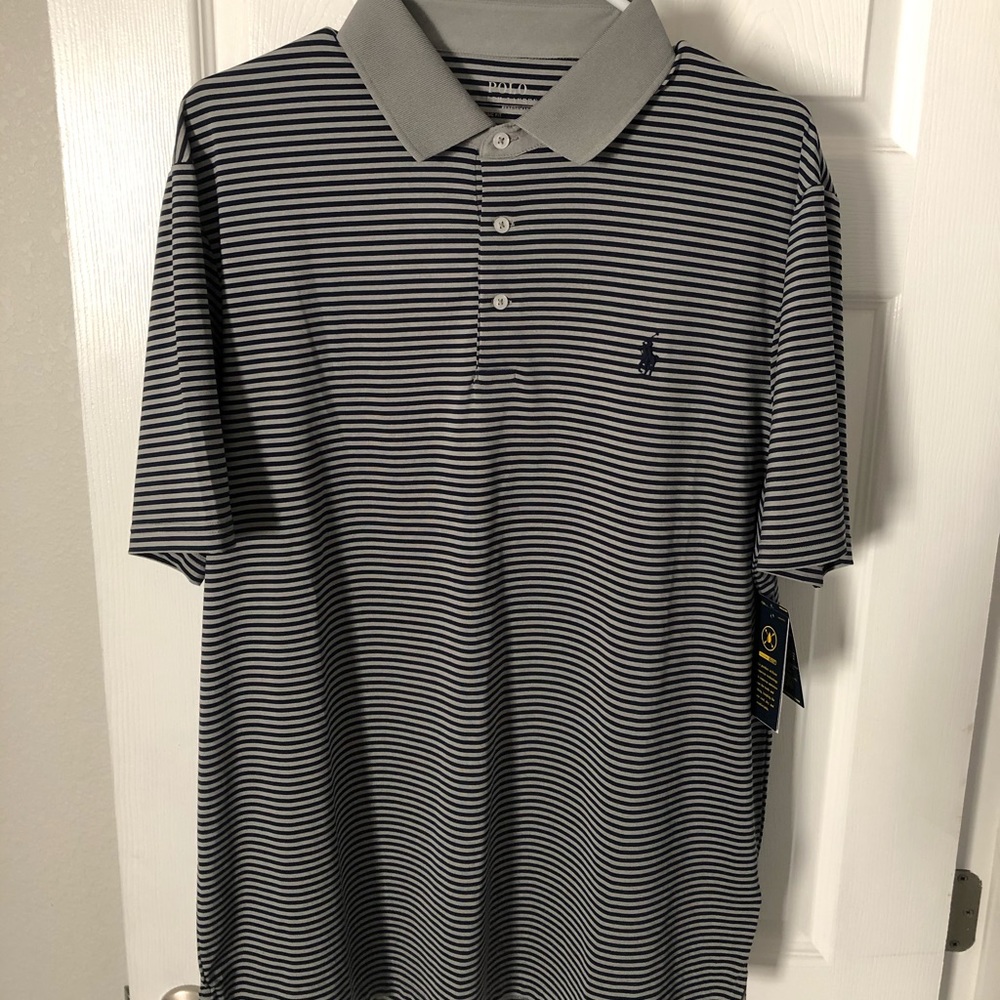 Mens Size Large Grey/Navy Blue Polo Ralph Lauren